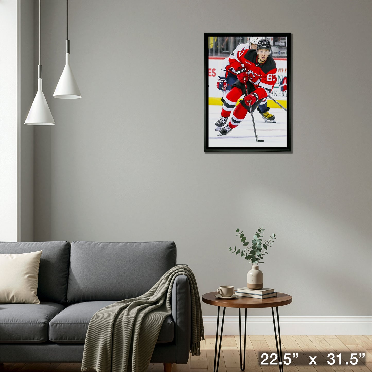 Jesper Bratt 20x29 Framed Canvas New Jersey Devils
