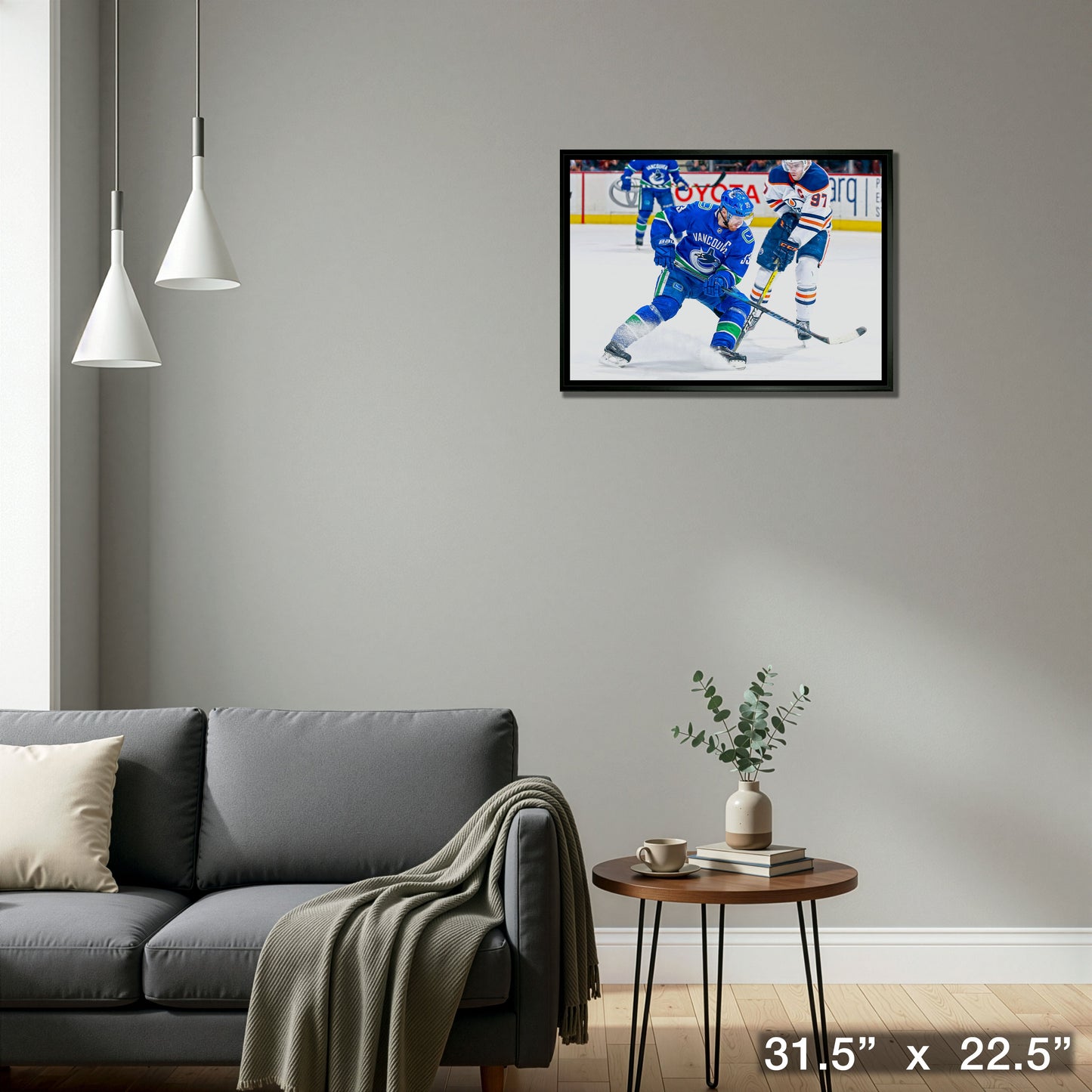 Henrik Sedin 20x29 Framed Canvas Vancouver Canucks