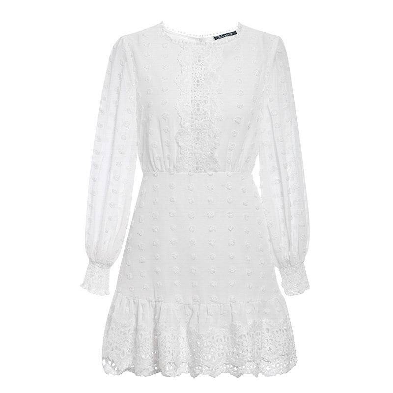 Women's Hollowed Chiffon Dress Formal Dress Lady Dress - Velora