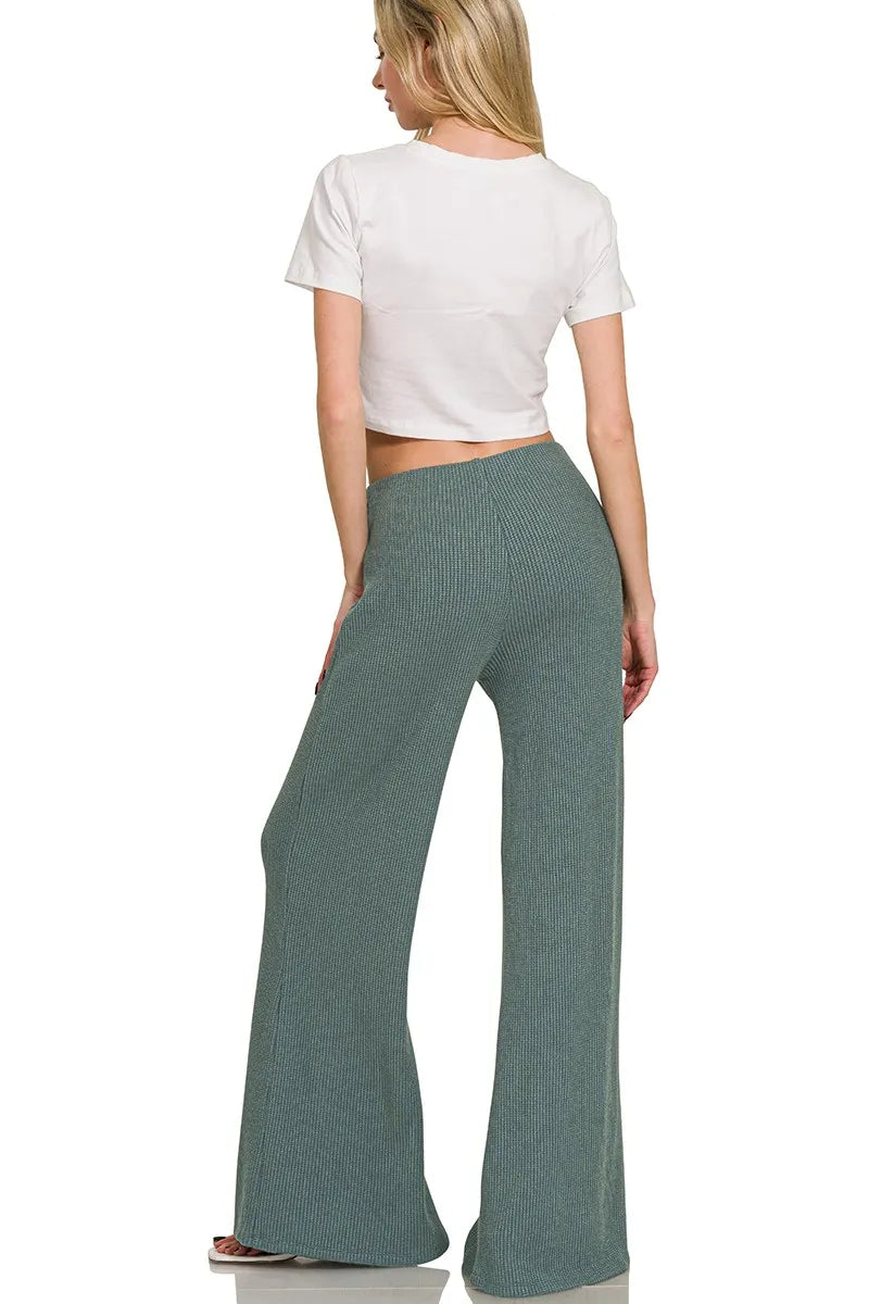 Zenana Mock Neck Top and Pants Sweater Set - Velora