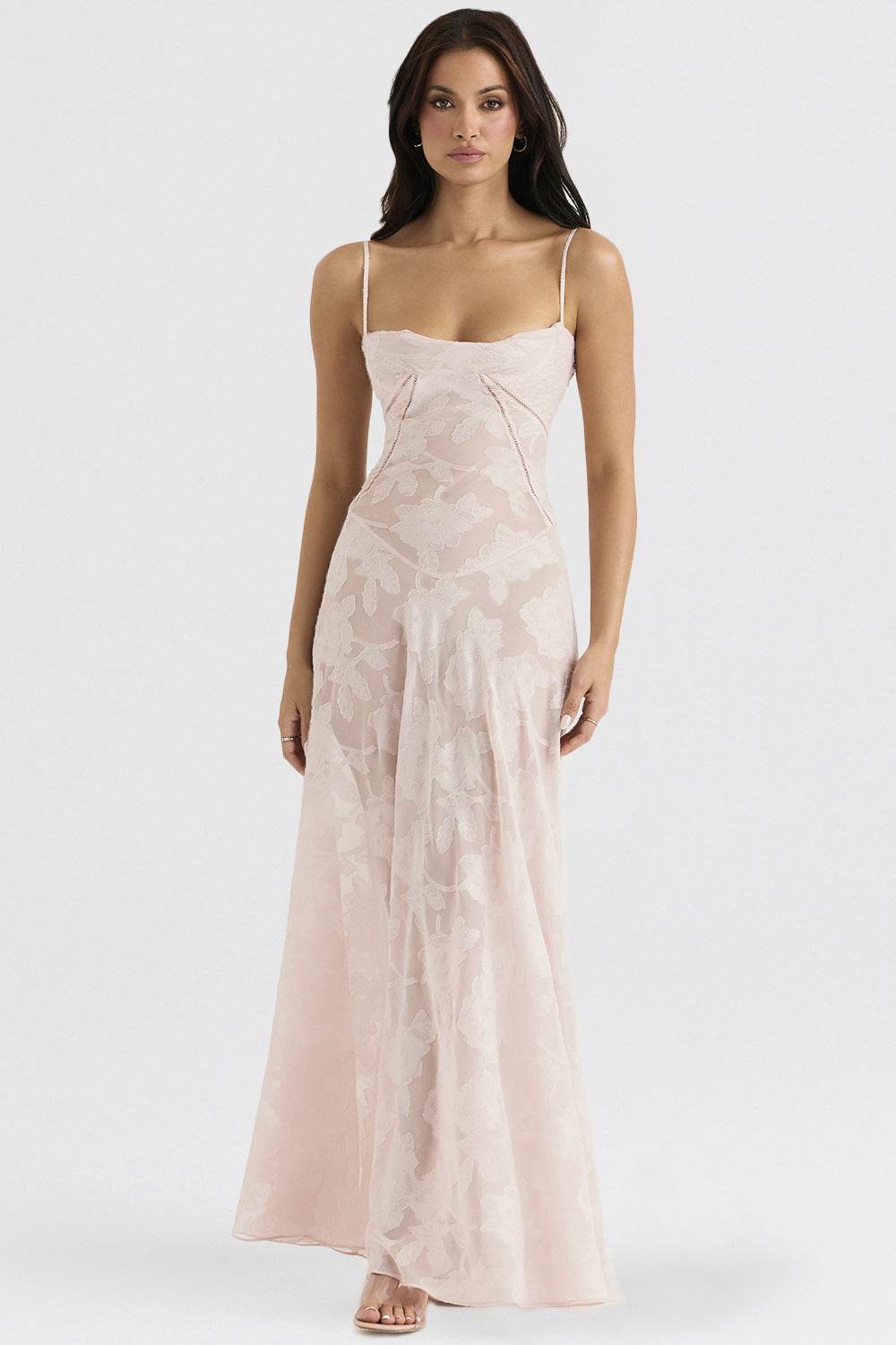 Sexy Flowers Lace Suspender Dress Summer Fashion Slim Back Lace-up Long Dresses Party Evening Club Clothing For Women - Velora