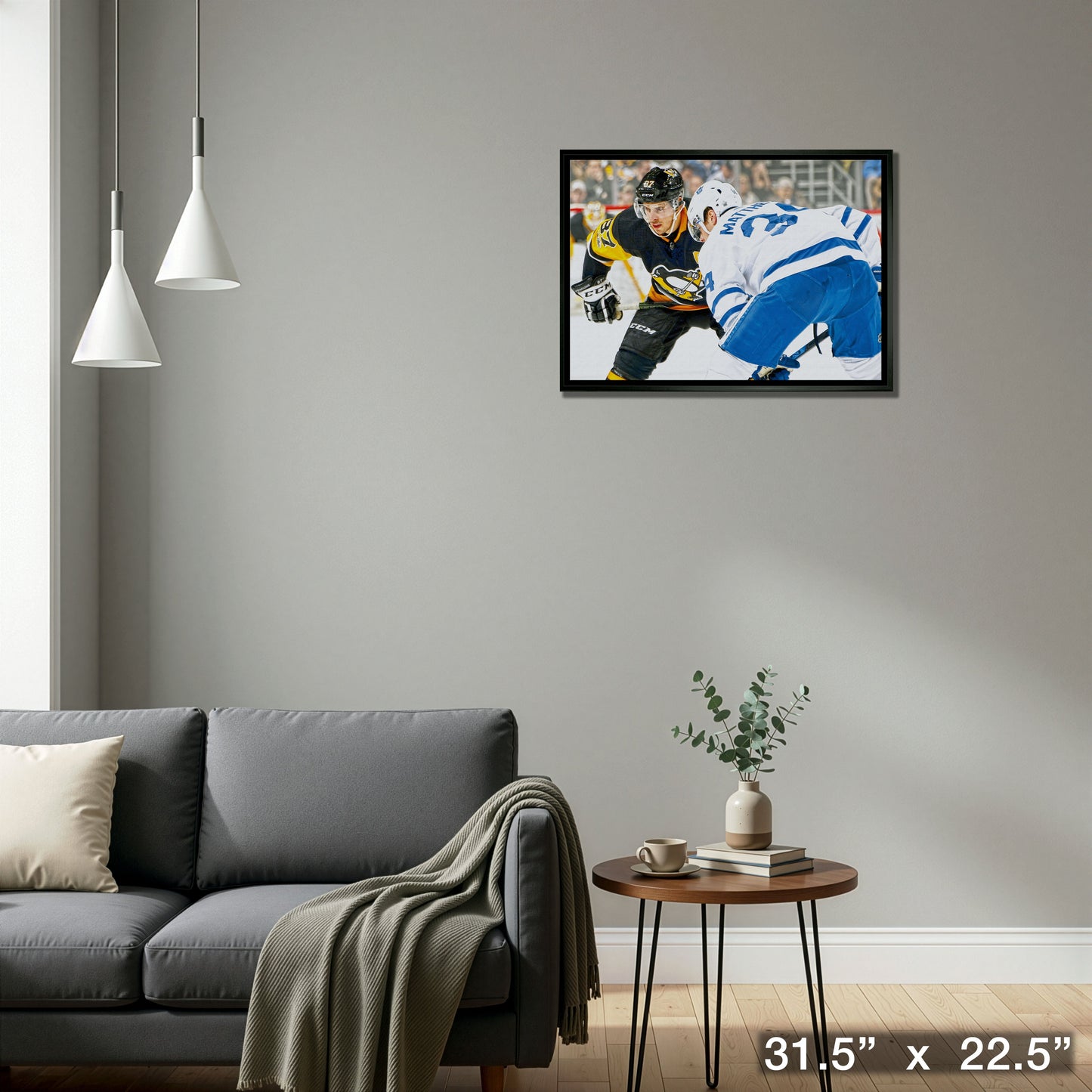 Sidney Crosby & Auston Matthews Framed 20x29 Face-Off Canvas