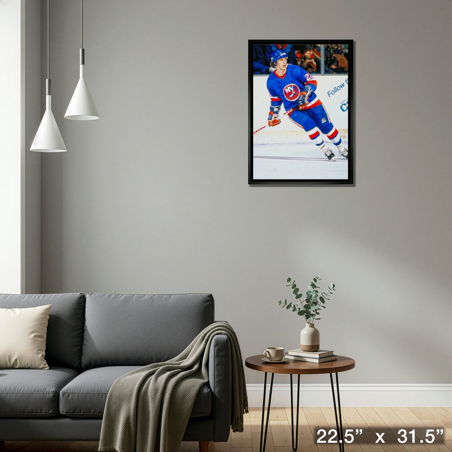 Mike Bossy New York Islanders Framed 20x29 Action Canvas