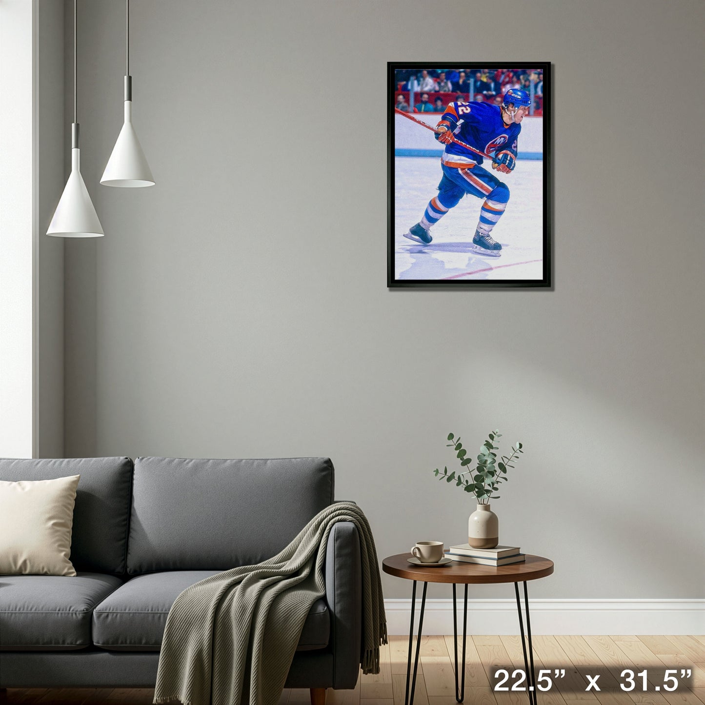 Mike Bossy New York Islanders Framed 20x29 Skating Canvas