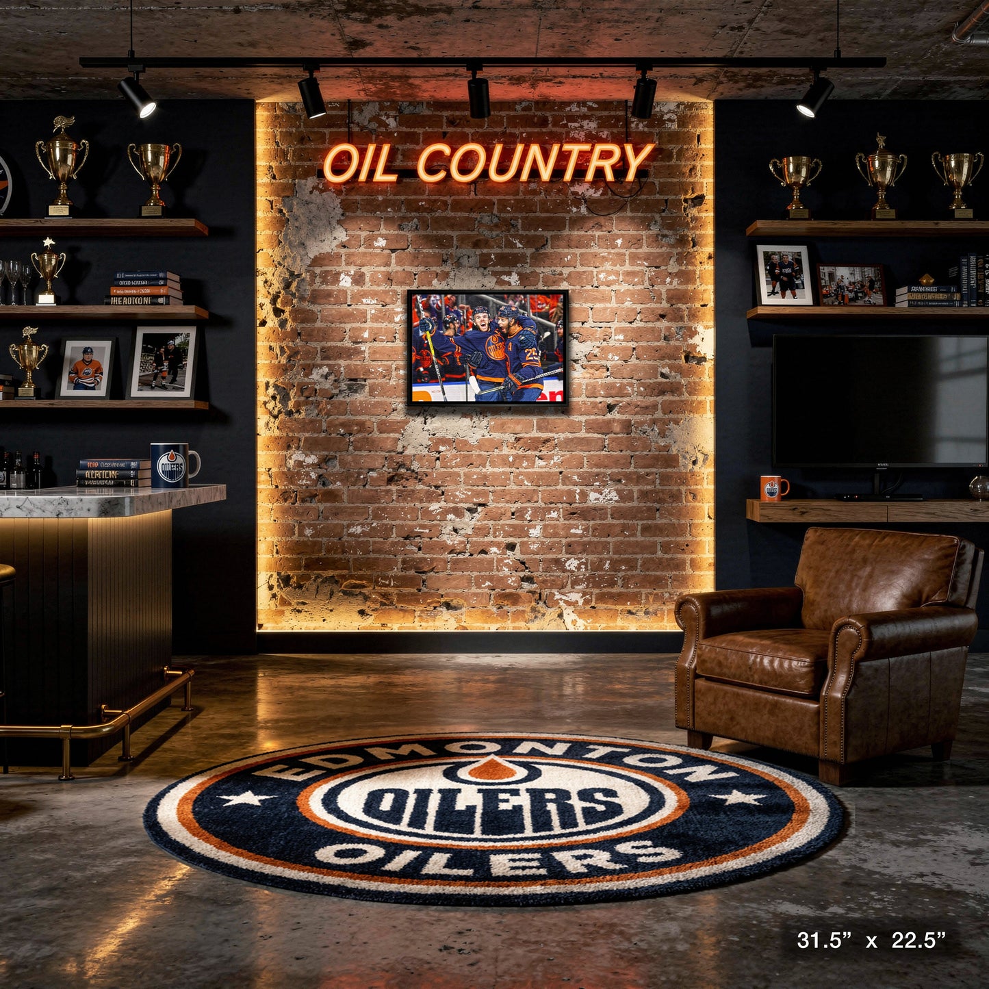 Connor McDavid and Darnell Nurse 20x29 Framed Canvas Oilers Celebration-H