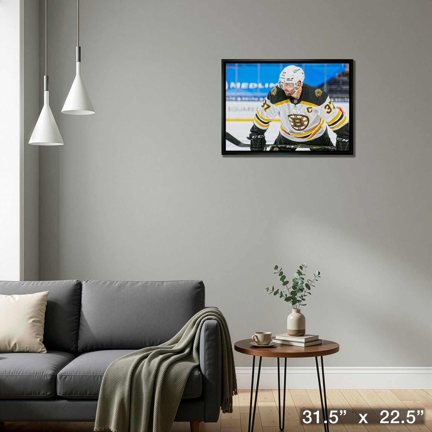 Patrice Bergeron Boston Bruins Framed 20x29 Face-Off Canvas
