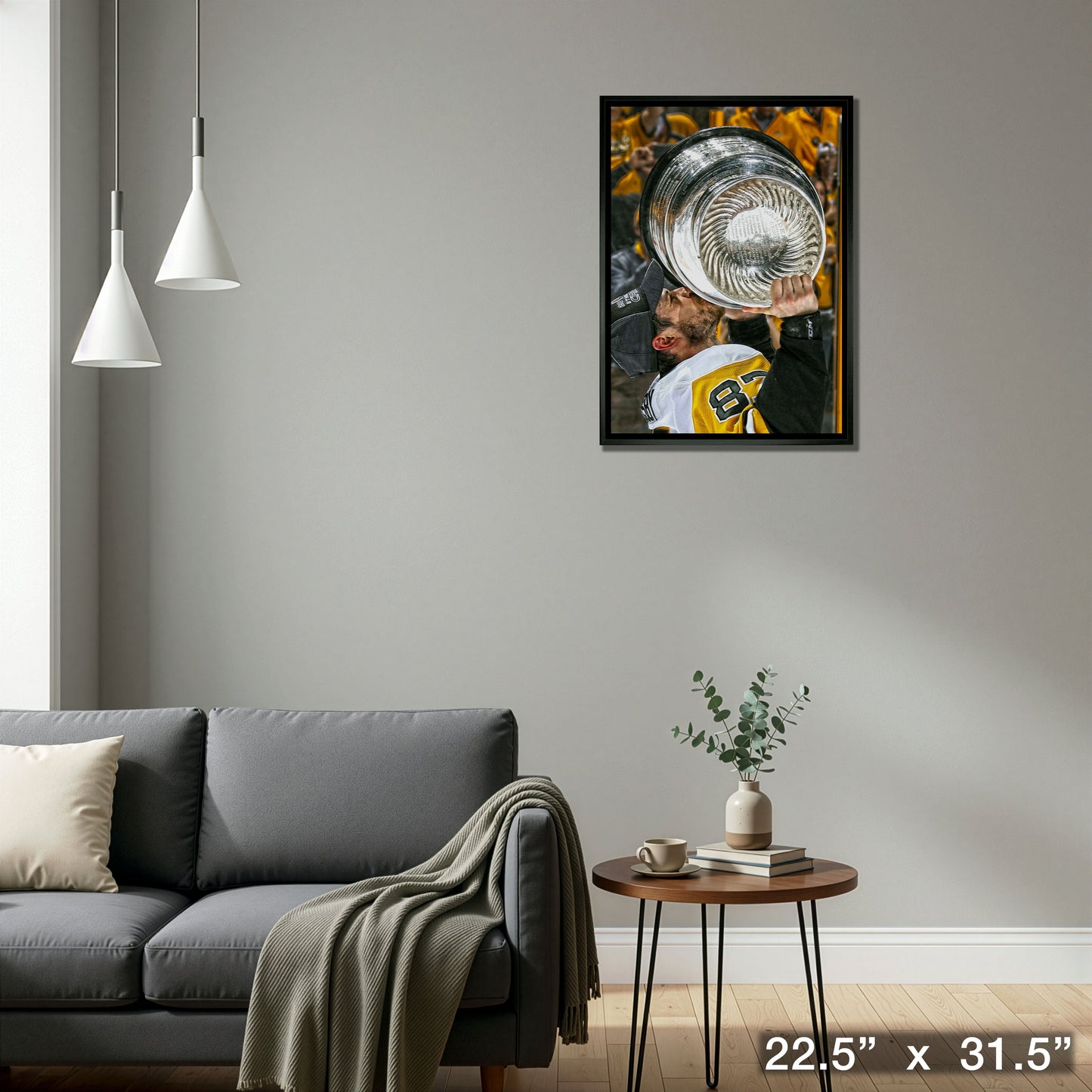 Sidney Crosby Pittsburgh Penguins Framed 20x29 Kissing Cup Canvas