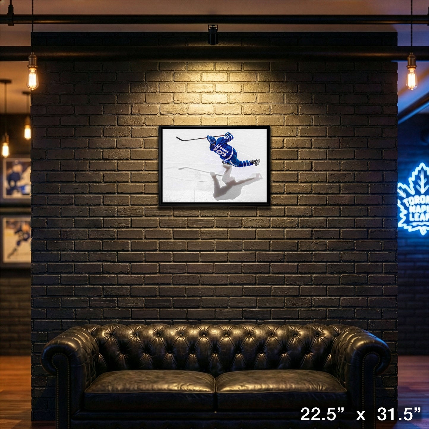 John Tavares Toronto Maple Leafs Framed 20x29 Shooting Canvas