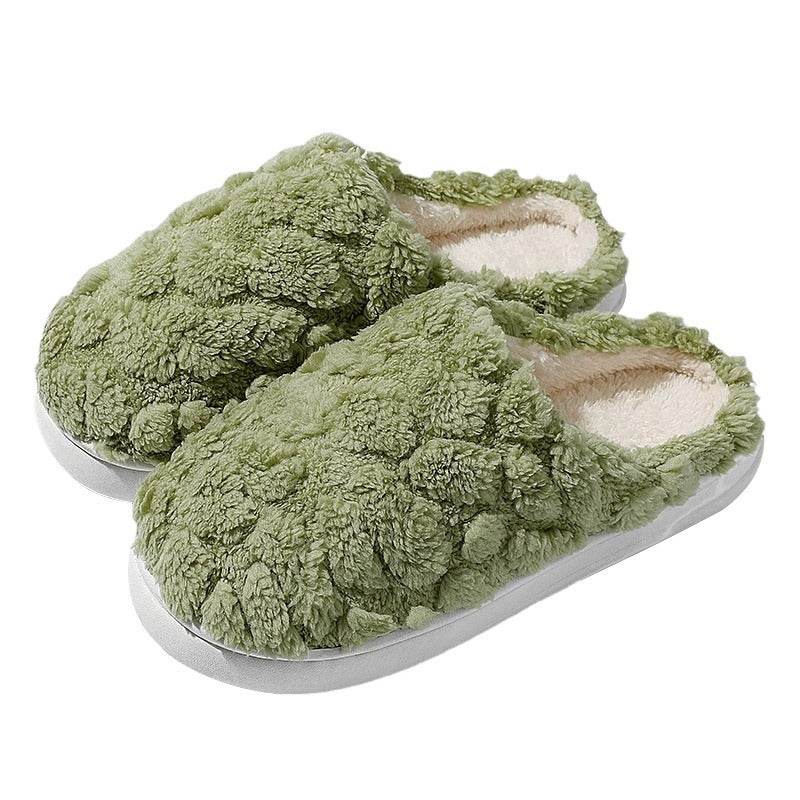 Home Fuzzy Slipper Unisex Cartoon Winter Plush Slipper Anti-Skid Soft Soled Cotton Shoes Comfy Outdoor Couple Slippers - Velora