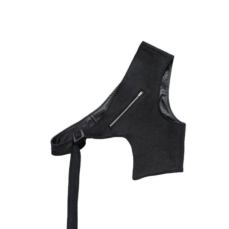 Loose Suit With Zipper Decorations Vest - Velora