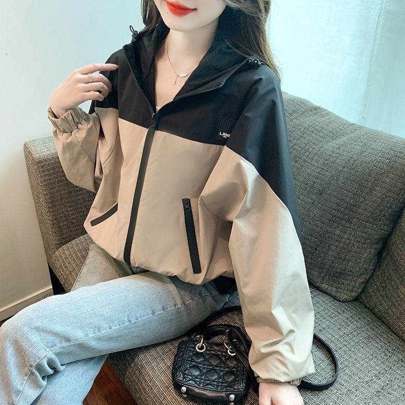 Color Contrast Patchwork Outdoor Jacket Coat Leisure Mountain Climbing Short - Velora