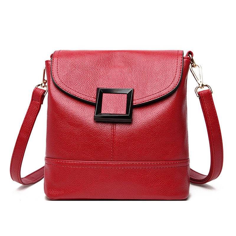 Shoulder Messenger Simple Generous Handheld Lychee Pattern Small Square Bag - Velora