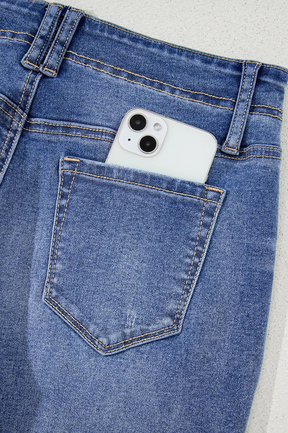 High-Waisted Wide-Leg Vintage Wash Jeans - Velora