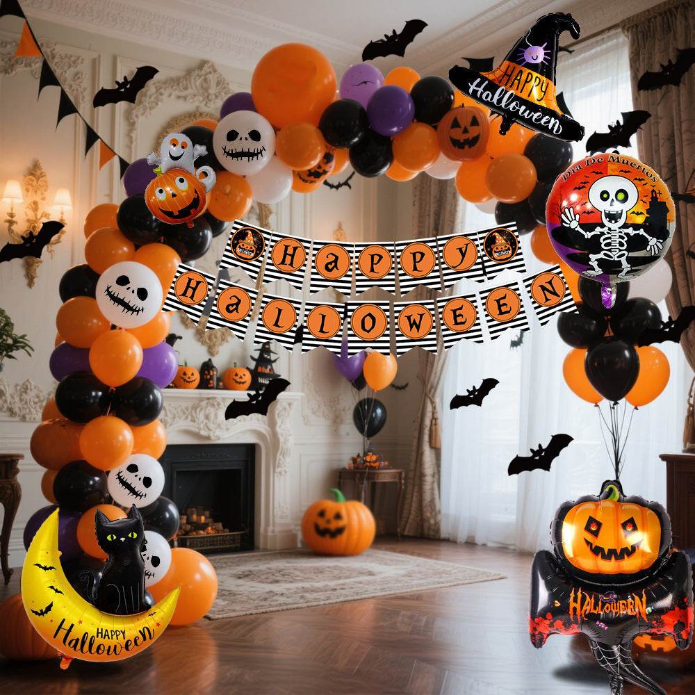 Halloween Hanging Flag Balloon Set Party Decoration Supplies - Velora