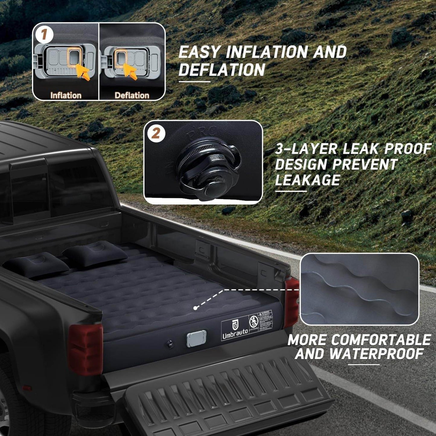 Inflatable Truck Bed Outdoor Camping Air Mattress 6.0-6.5ft