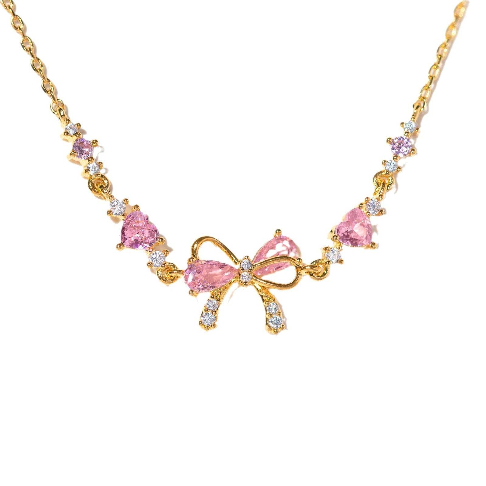 Sweet Bow Heart Rhinestone Bracelet Y2K Ins Fashion Chain Bracelet Valentine's Day - Velora