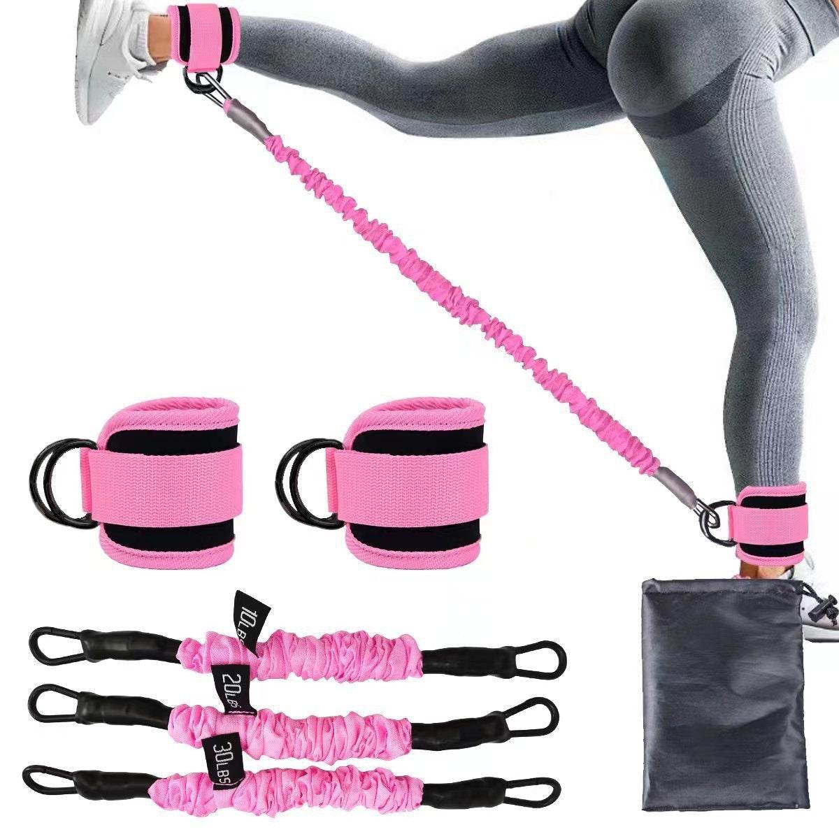Ankle Strap Resistance Bands Hip Leg Strength Pull Rope Fitness Elastic Training Home Yoga Pilate Crossfit Workout Gym Equipment - Velora