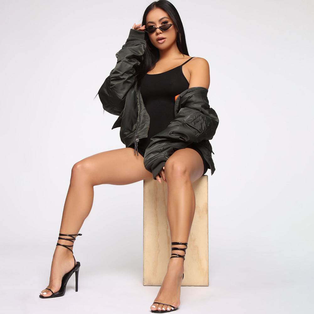 Women's One piece Athleisure wear Sleeveless Suspender Workout Yoga Short Jumpsuit - Velora