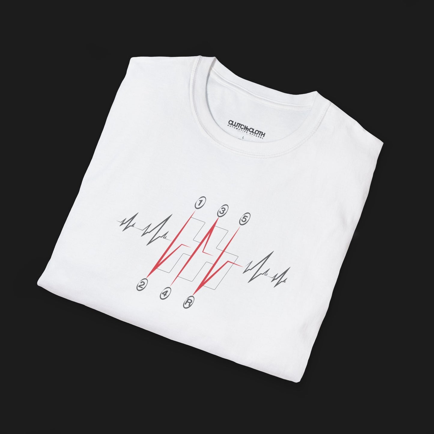 Manual Gear Shift Heartbeat Automotive Graphic T-Shirt | Mens & Womens (Unisex) - Velora