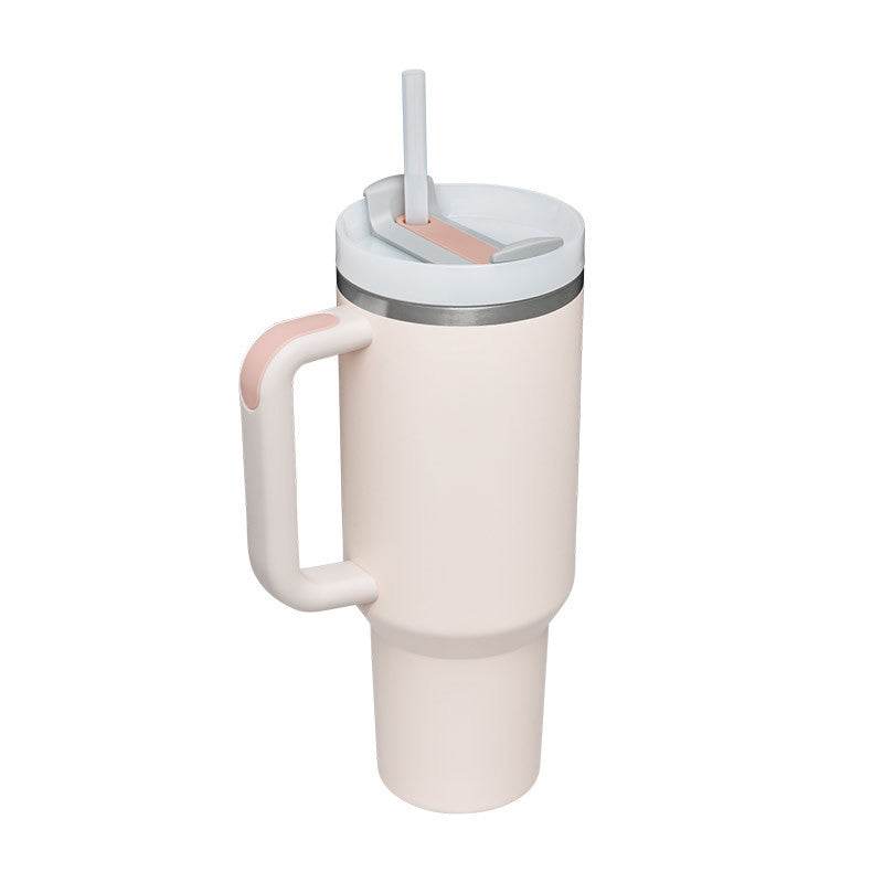 40 Oz Tumbler With Handle Straw Insulated, Stainless Steel Spill Proof Vacuum Coffee Cup Tumbler With Lid Tapered Mug Gifts For Valentine Lover Suitable For Car Gym Office Travel - Velora