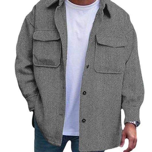 Coat Men Polo Collar Top Men Fashion Work Clothes - Velora