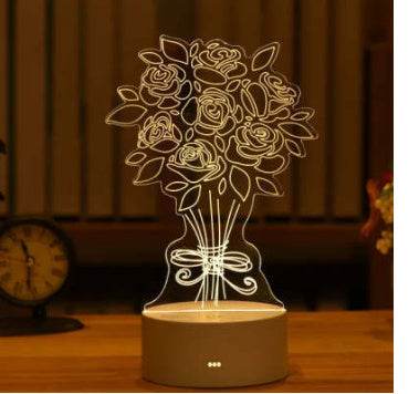 3D Lamp Acrylic USB LED Night Lights Neon Sign Lamp Xmas Home Decorations For Room Decor Valentines Day Gifts - Velora