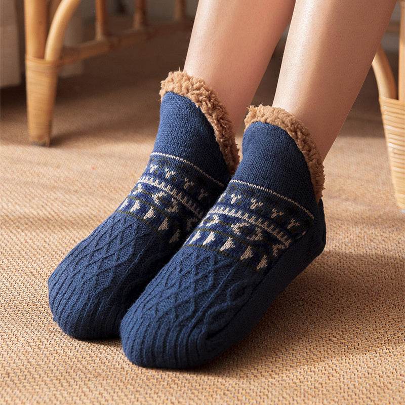 Indoor Home Floor Socks Fall And Winter Warm Non-slip Carpet Socks For Men And Women - Velora