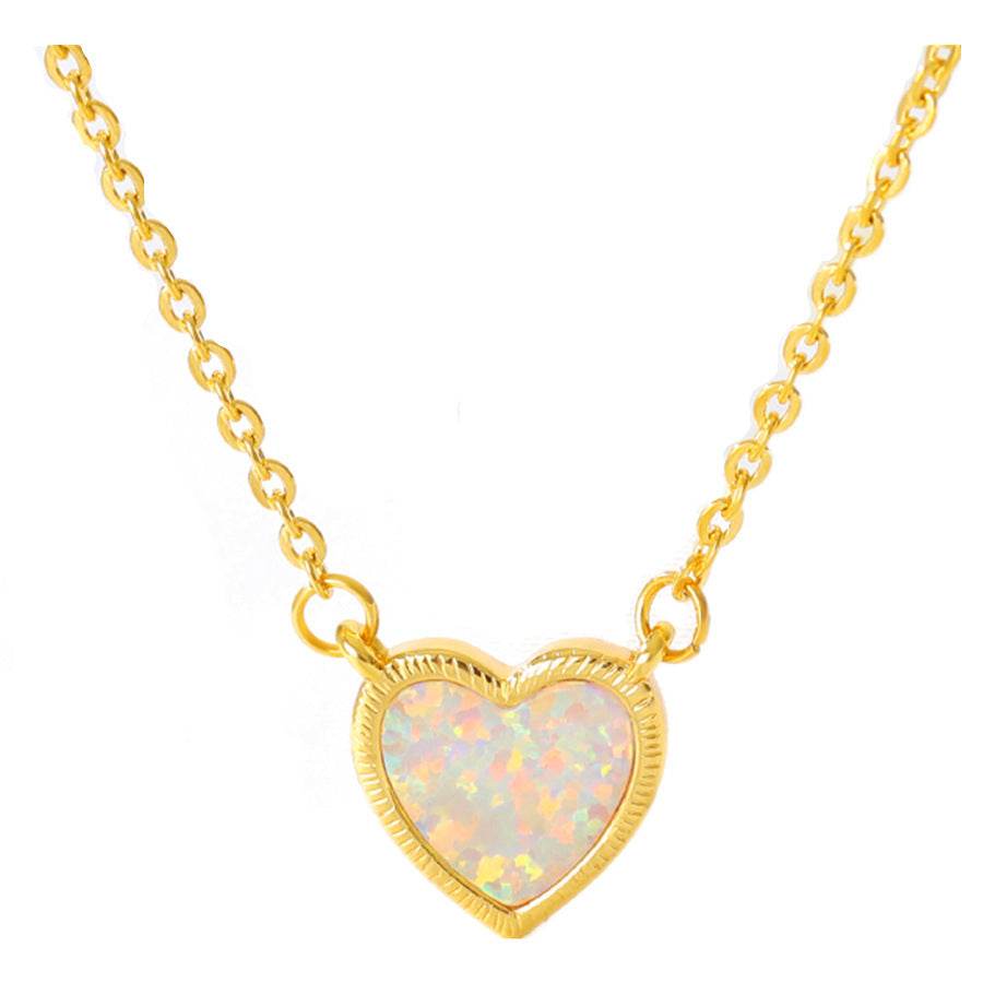 Romantic Heart Necklace Copper Zircon Pendant Necklace for women - Velora