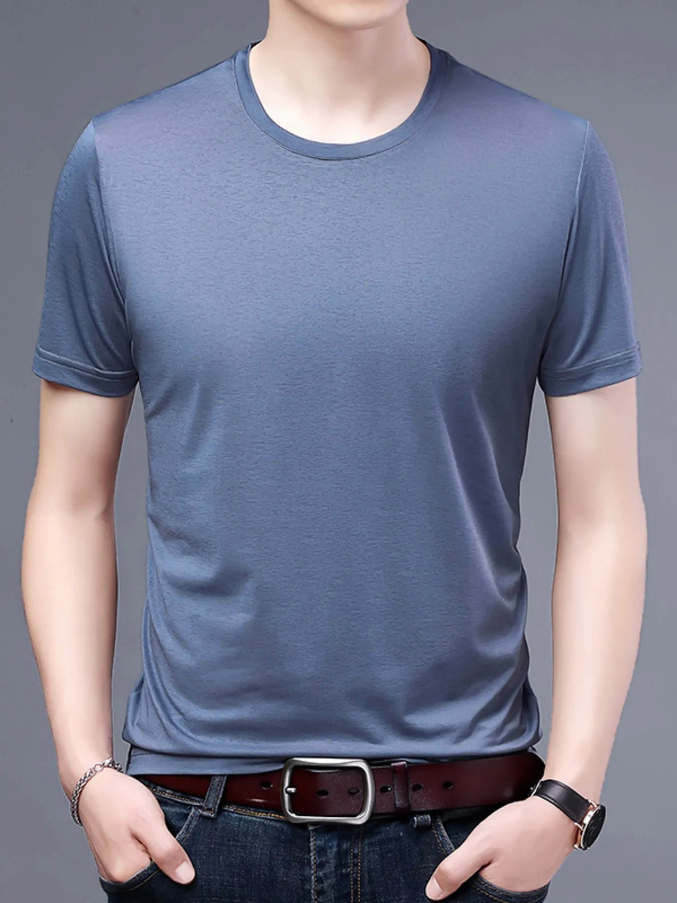 Men's Plus Size Classic Crew Neck Basic T-Shirt - Velora