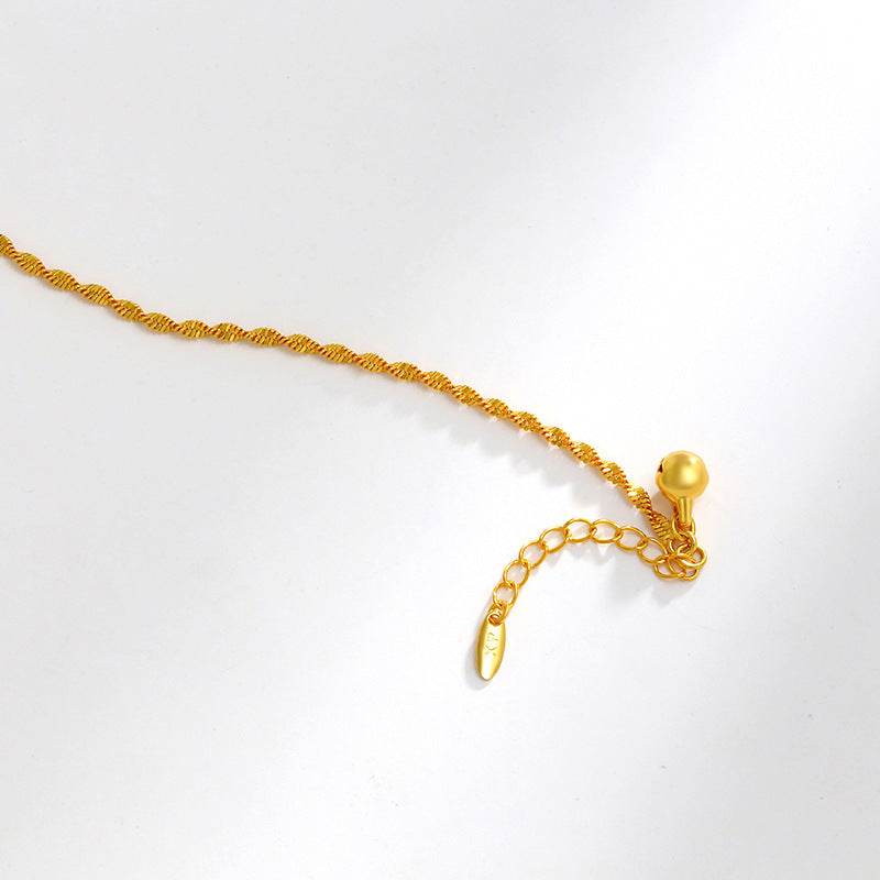 Simple Personality Pairs Water Wave Chain Bell Bracelet - Velora