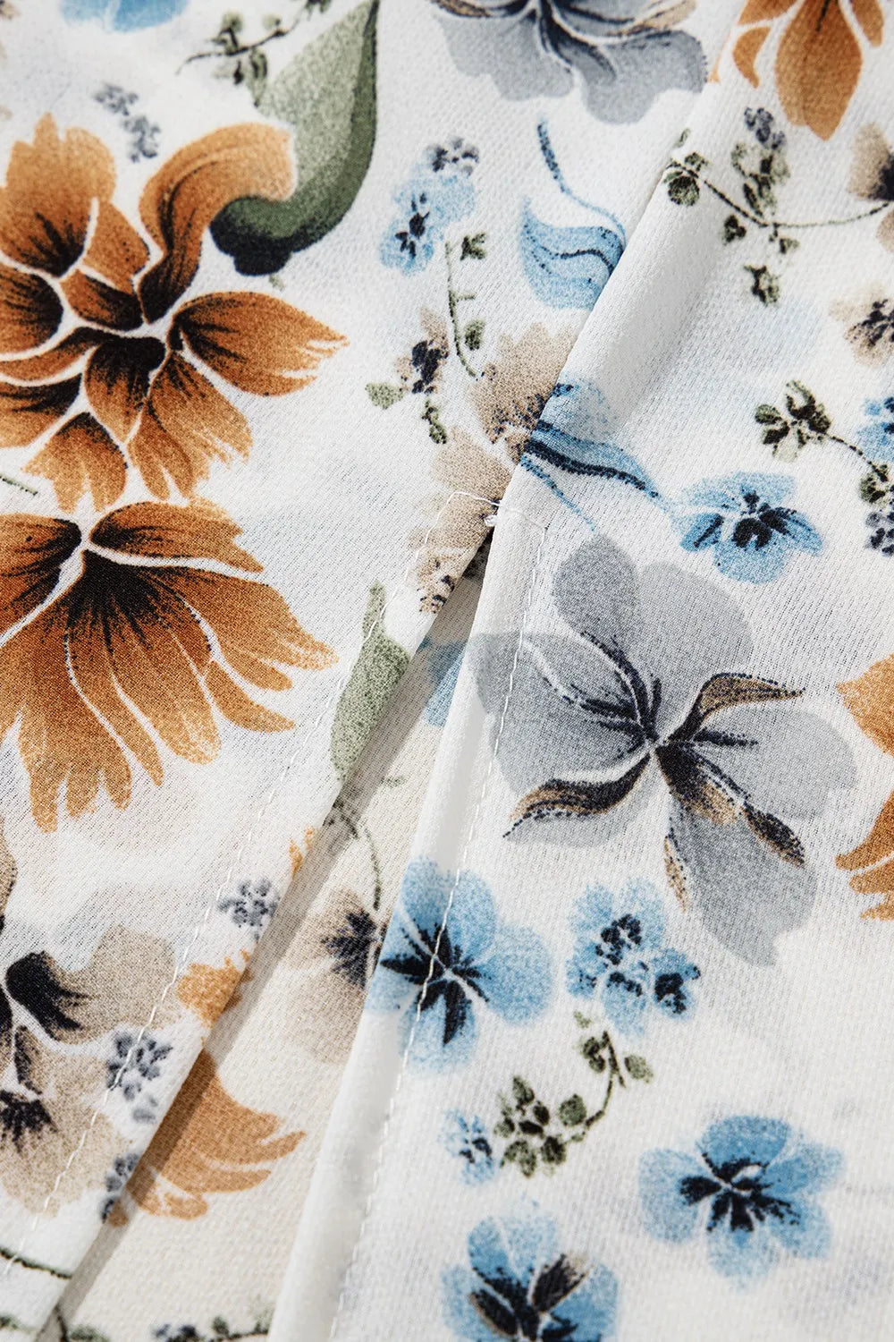 Floral Print Flounce Sleeve Midi Dress - Velora