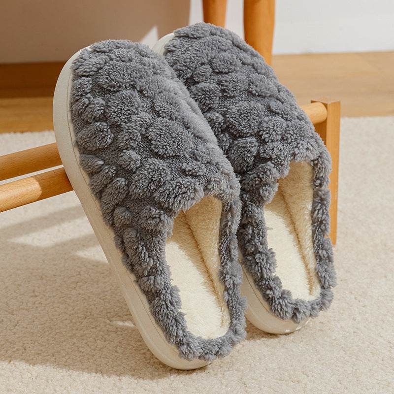 Home Fuzzy Slipper Unisex Cartoon Winter Plush Slipper Anti-Skid Soft Soled Cotton Shoes Comfy Outdoor Couple Slippers - Velora