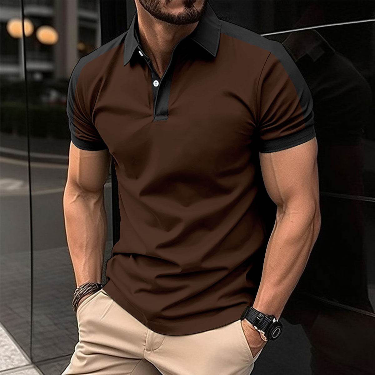 Men's Short Sleeve Business Shirt Summer Casual Polo Shirts - Velora