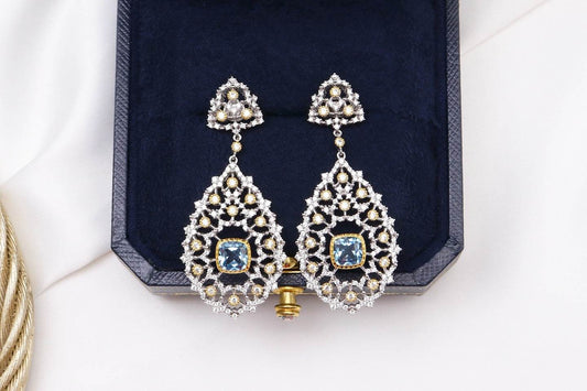 Luxury Custom 925 Silver Blue Luxury Earrings - Velora