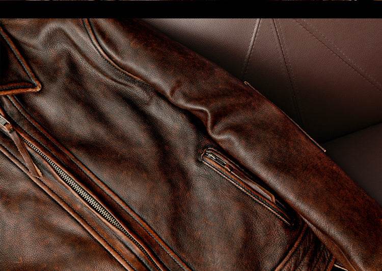 Motorcycle Short Stone Grinding Worn Coat - Velora