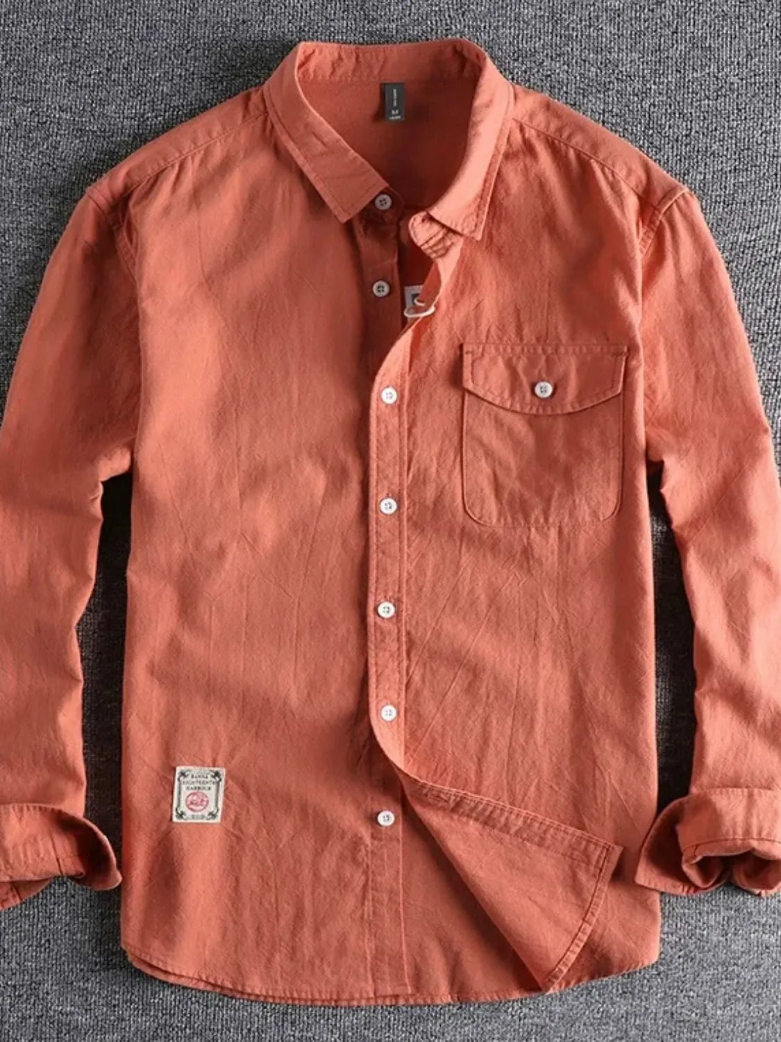 Men's Plus Size Button Down Long Sleeve Shirt - Velora