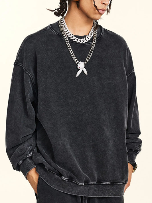 Men's Round Neck Drop Shoulder Sweatshirt - Velora