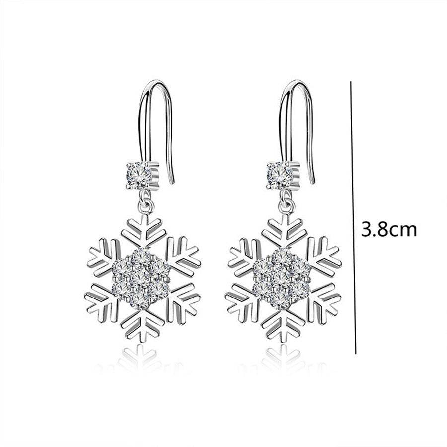 Temperament Snowflake Earrings With Rhinestones Fashion Personalized Christmas Earrings For Women Jewelry - Velora