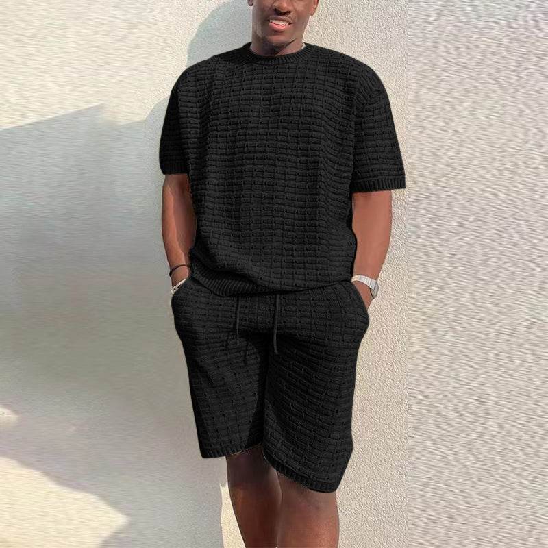 Men's Summer Suit Fashion Loose Men 2 Pieces Outfit Summer Hippie Shirt And Short Set - Velora