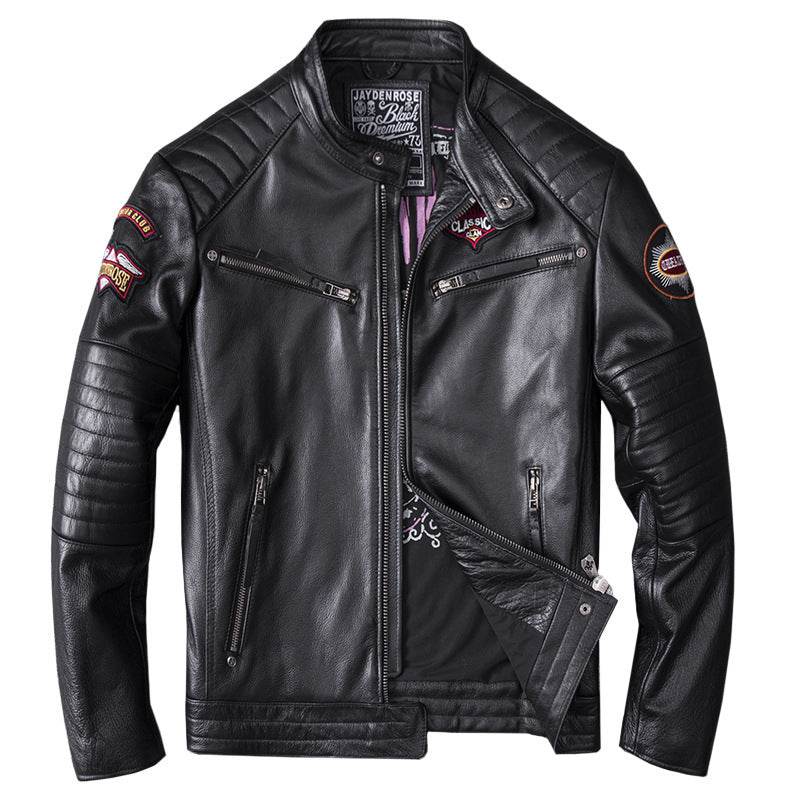 Men's Stand Collar Motorcycle Clothing Jacket Coat - Velora