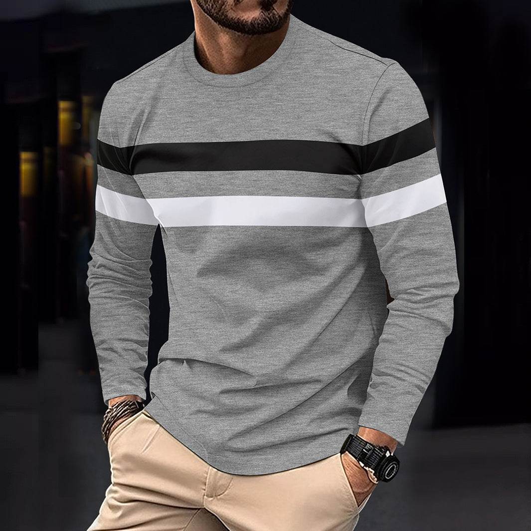 Men's Casual Round Neck Long Sleeve T-shirt Top - Velora