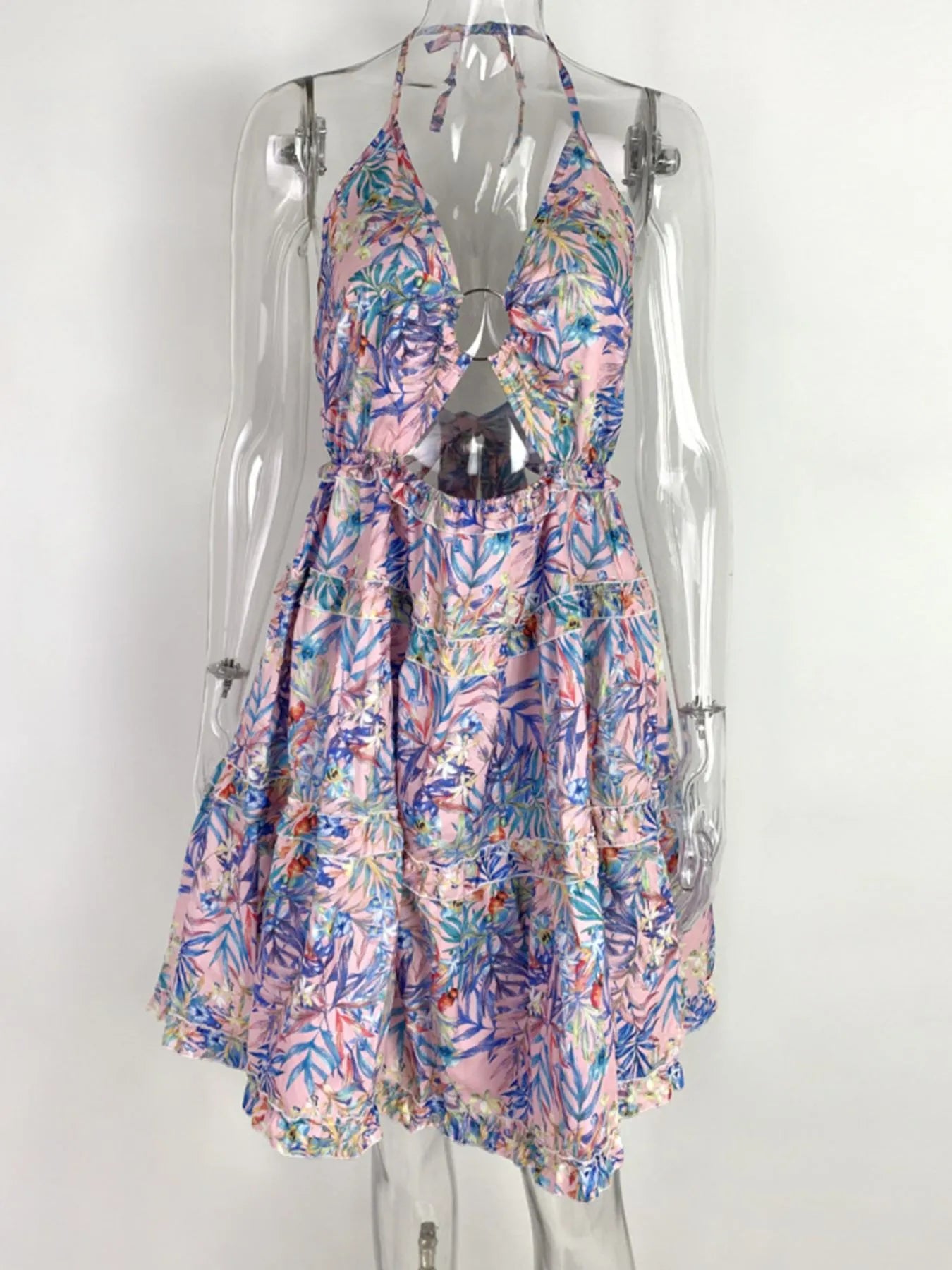 Full Size Cutout Halter Neck Cami Dress Plus Size - Velora