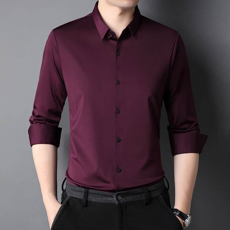 Men's Shirt Leisure Iron-free Micro-elastic Long Sleeve - Velora