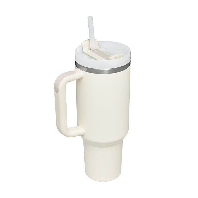 40 Oz Tumbler With Handle Straw Insulated, Stainless Steel Spill Proof Vacuum Coffee Cup Tumbler With Lid Tapered Mug Gifts For Valentine Lover Suitable For Car Gym Office Travel - Velora