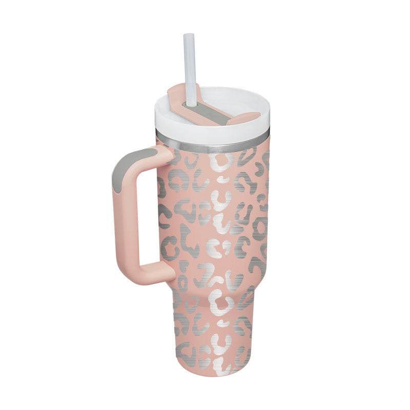 40 Oz Tumbler With Handle Straw Insulated, Stainless Steel Spill Proof Vacuum Coffee Cup Tumbler With Lid Tapered Mug Gifts For Valentine Lover Suitable For Car Gym Office Travel - Velora