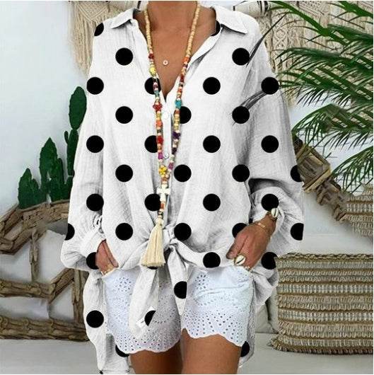 Women's Polka Dot Loose Shirt Matching - Velora