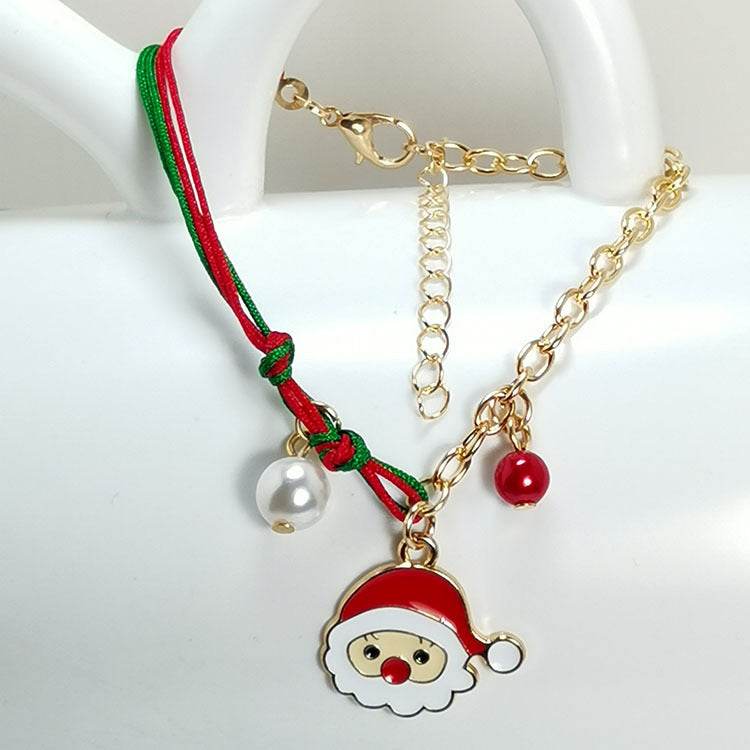 New Christmas Snowman Santa Claus Tree Snowflake Elk Bracelet Christmas Gift Charm Bracelet Chain Pendant For Women New Year Fashion Gift - Velora