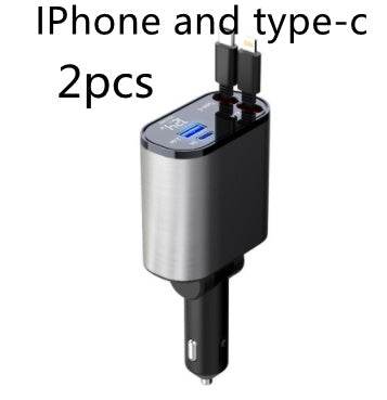 Metal Car Charger 100W Super Fast Charging Car Cigarette Lighter USB And TYPE-C Adapter - Velora