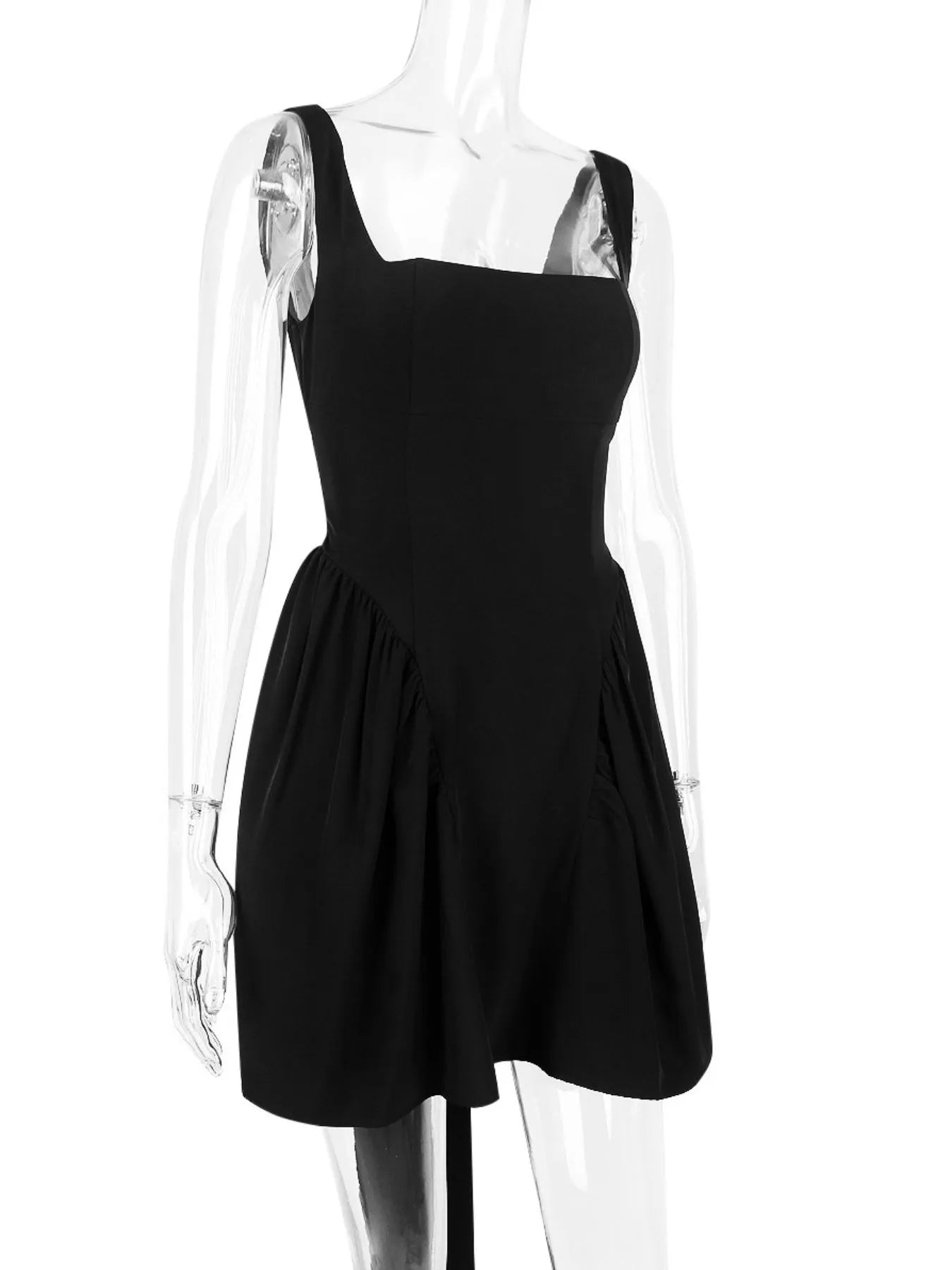 Backless Square Neck Mini Dress - Velora