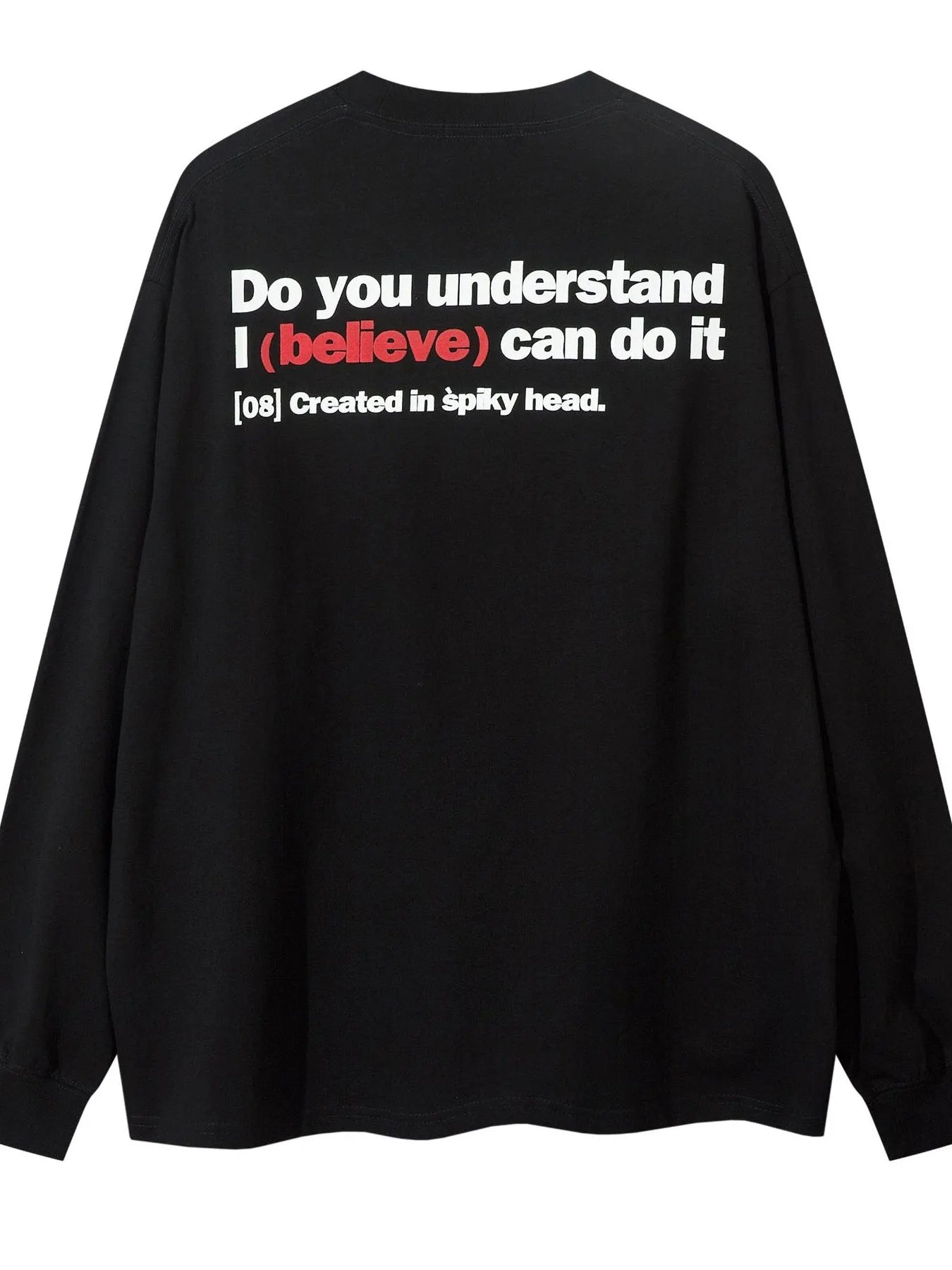 Men's Letter Graphic Round Neck Long Sleeve Sweatshirt - Velora